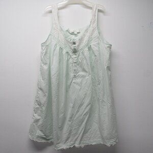 Eileen West 100% Cotton Eyelet Trim Ruffle Short Nightgown sz XL *READ* 💰